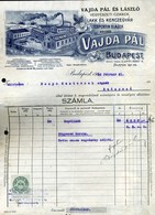 VAJDA Pál Vegyészeti Cikkek, Fejléces, Céges Számla 1920 /  Chemical Wares Letterhead Corp. Bill - Ohne Zuordnung