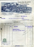 VAJDA Pál Vegyészeti Cikkek, Fejléces, Céges Számla 1920 /  Chemical Wares Letterhead Corp. Bill - Unclassified