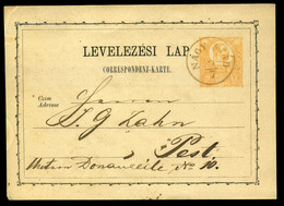 NAGYATÁD 1873. Díjjegyes Levlap Pestre Küldve  /  Stationery P.card To Pest - Used Stamps