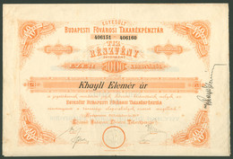 FŐVÁROSI TAKARÉKPÉNZTÁR 1923.  Részvény  /  CAPITAL SAVINGS Share - Unclassified