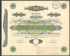 Magyar Országos Központi Takarékpénztár Részvény 1926.  /  Hun. Nat. Central Savings Share - Unclassified