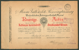 Budapest 1913. 'Mercur Váltóüzleti Részvénytársaság' Részvénye 200K-ról  /  "Mercur Exchange Store JSC" Share 200K - Ohne Zuordnung