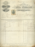 BUDAPEST Luiza Gőzmalom  Fejléces, Céges Számla  1881 / Steam Mill  Letterhead Corp. Bill - Ohne Zuordnung