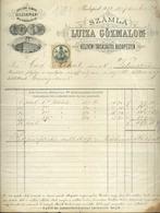 BUDAPEST Luiza Gőzmalom  Fejléces, Céges Számla  1881 / Steam Mill  Letterhead Corp. Bill - Unclassified