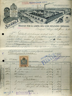 Magyar Fém és Lámpaárugyár   Fejléces, Céges Számla  1907. /  Metal And Lamp Factory Letterhead Corp. Bill - Ohne Zuordnung