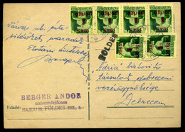 FÖLDES 1945. Levlap, Kisegítő Bélyegzéssel "elvtársi üdvözlettel" Debrecenbe Küldve, Berger Adolf / 014 Period3 Domestic - Covers & Documents