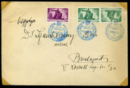 BUDAPEST 1946.02.01. Helyi Alkalmi Bélyegzésű Levél / Period7 Local 20g Cover Pair 500P TETE BECHE+1000P Budapest 1 Feb  - Briefe U. Dokumente