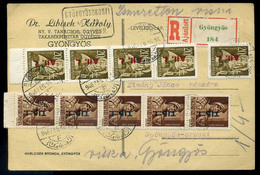 GYÖNGYÖS 1946.02. Ajánlott Gyöngyösorosziból Visszaküldött Levlap, Postaügynökségi Bélyegzéssel / Period7 Domestic Regis - Covers & Documents