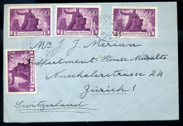 BUDAPEST 1946.02. Dekoratív Infla Levél Svájcba Küldve / Period7 To Switzerland Postcard BEFORE RE OPENING POSTAL TRAFFI - Covers & Documents