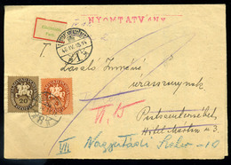 BUDAPEST 1946.04.Érdekes, Visszaküldött Nyomtatvány Lovasfutár Bélyegekkel / Period12 Domestic Printed Matter Cover 20eP - Covers & Documents