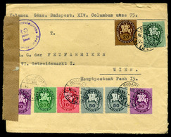 BUDAPEST 1946.Dekoratív, Cenzúrázott Levél Bécsbe Küldve, Lovasfutár Bélyegekkel / Period12 To Austria 20g CENSORED Cove - Covers & Documents