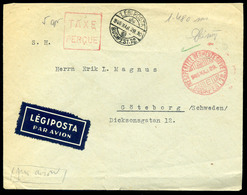 BUDAPEST 1946.05.29. Légi Levél 1480 MillióP Bérmentesítéssel Svédországba! / SWEDEN 5 Gr AIRMAIL COVER (6 KNOWN TO SWED - Covers & Documents