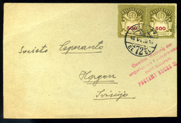 BUDAPEST 1946. Levél 2*500 Milliárd P Svájcba Küldve / To Switzerland Postcard 2x500milliardP Budapest To Hagen 30 June  - Covers & Documents