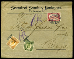BUDAPEST 1921. Céges Levél A Megszállt Bajára Küldve, Jugoszláv Bélyeges Portózással!  /  Corp. Letter To The Occupied B - Covers & Documents