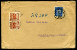 1925 Levél Németországból, 6 Bélyeges 24000K-s Inflációs Portózással  /  Letter From Germany 6 Stamp 24000K Infl. Postag - Covers & Documents