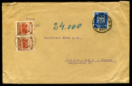 1925 Levél Németországból, 6 Bélyeges 24000K-s Inflációs Portózással  /  Letter From Germany 6 Stamp 24000K Infl. Postag - Storia Postale