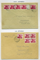 1950-51. 2db Levél, Kétféle Képméretű Épületek 5*12f Rel !  /  2 Letter With Buildings 5*12f - Covers & Documents