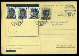 BUDAPEST 1951. Levlap 4db Bankjegy Portó Bélyeggel  /  P.card 4 Bank Note Postage Due Stamps - Briefe U. Dokumente