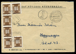 KESZTHELY 1957. Levél, Alk. Bélyegzéssel Hegymagasra Küldve, Ritka Portózással és Postaügynökségi Bélyegzéssel  /  Lette - Covers & Documents