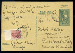 1943. Kárpátalja Számára Készített Magyar-rutén Kétnyelvű 10f Díjjegyes Levelezőlap , Tornalján Felhasználva Budapestre  - Storia Postale