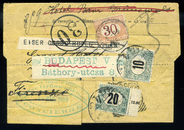 OLASZORSZÁG 1909. Felbontatlan (!!) Távirat Többszörös Továbbküldés Után Budapestre Küldve, Kettős Portózással! Ritka Ki - Other & Unclassified