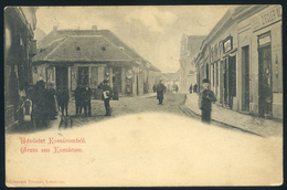 KOMÁROM 1900. Utcakép, üzletek, Régi Képeslap / Vintage Pic. P.card Street View, Stores - Hungary