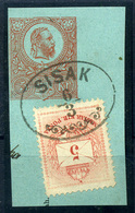 SISAK Utalv. Kivágás, 5Kr (I.t.)  Szép Bélyegzés , Vegyes Bérm.  /   Postal Money Order Excision 5 Kr Nice Pmk Mix Frank - Used Stamps