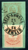 SEMLIN  Utalv. Kivágás,  Szép Bélyegzés , Vegyes Bérm.  /   Postal Money Order Excision Nice Pmk Mix Frank - Used Stamps