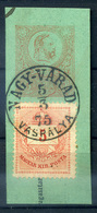 NAGYVÁRAD Utalv. Kivágás, 5Kr (I.t) Szép Bélyegzés , Vegyes Bérm.  /   Postal Money Order Excision 5 Kr Nice Pmk, Mix. F - Used Stamps