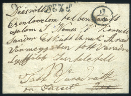 DÉS 1840 Cca.  Portós Levélke, Tartalommal Kézírásos " Deés " + DEZS Dátumos Bélyegzéssel Tótváradra Küldve  /  Ca 1840  - ...-1867 Prephilately