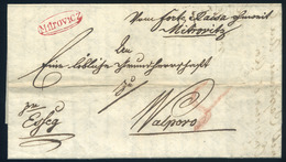 MITROVICZ 1832. Nagyon Szép Portós Levél, Tartalommal, Piros Bélyegzéssel Valpóra Küldve. (500p)  /  1832 Very Nice Unpa - ...-1867 Prephilately