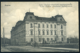 GYŐR 1917. Vasútigazgatóság, Régi Képeslap, Mozgóposta Bélyegzéssel  /  Railway HQ  Vintage Pic. P.card TPO Pmk - Used Stamps