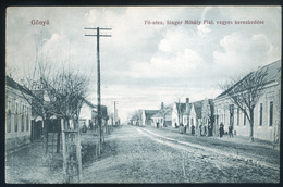 GÖNYŰ 1918. Fő Utca, Singer Mihály Fiai üzlete, Régi Képeslap  /  Main St. Store Of The Sons Of Mihály Singer, Vintage P - Godsdienst & Esoterisme