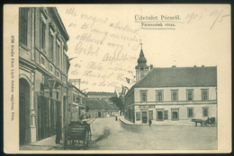 PÉCS 1907. Ferenciek Utca, Mautner Mór üzlete , Régi Képeslap   /  Ferenciek St. Mór Mautner's Store Vintage Pic. P.card - Godsdienst & Esoterisme