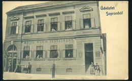 SOPRON 1910. Maria Wurm Restaurant, Régi Képeslap  /  Maria Wurm Restaurant Vintage Pic. P.card - Hungary