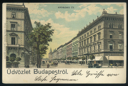 BUDAPEST 1901. Andrássy út, Litho Képeslap  /  Andrássy Ave. Litho Vintage Pic. P.card - Hungary