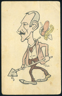 1906. Pál Hugó Karikatúra-képeslapja Fejérváry-kormány Kormányról  /  Hugó Pál's Caricature Vintage Pic. P.card Of The F - Hungary