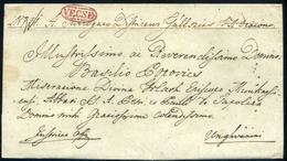 VÉCSE 1841. Ex Off Levél, Ritka Piros "VECSE" Luxus Bélyegzéssel Ungvárra Küldve (G:600p)  /  1841 Official Letter Rare  - ...-1867 Prephilately