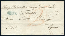 LISZKA 1833. Ex Offo , Katonai Levél, Igen Ritkán Látató Kék Bélyegzéssel Eperjesre Küldve (G:500p)  /  1833 Official Mi - ...-1867 Prephilately