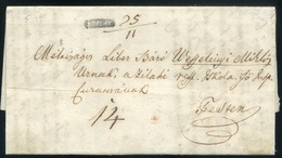 ZILAH 1838. Portós Levél, Negatív, "SZILAY" Bélyegzéssel , Dátum Kiegészítéssel, Pestre Küldve, Szép 4 Oldalas Tartalomm - ...-1867 Prephilately