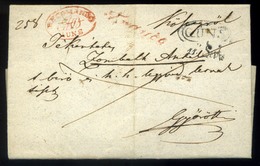 KŐSZEG 1833-50. Szép Franco Levél,teljes Magyar Nyelvű Tartalommal Piros "Recomando Güns" +"Franco" Győrbe Küldve (500p) - ...-1867 Prephilately