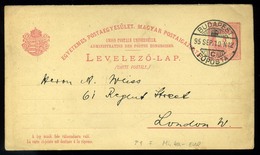 BUDAPEST 1895. 5Kr Válaszos Díjjegyes Levlap Londonba Küldve  /  5 Kr Reply  Stationery  P.card To London - Used Stamps