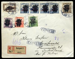 BUDAPEST 1920. Expressz-ajánlott Levél Búzakalász Bélyegekkel Németországba  /  Express-reg. Letter Whey Ear Stamps To G - Briefe U. Dokumente
