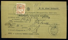 BORÓC 1913. Távbeszélő Jegy   /  Telephone Ticket - Used Stamps