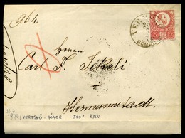 VERESKŐ 1874. 5Kr Levél, Szép Bélyegzéssel Nagyszebenbe Küldve (300P)  /  5 Kr Letter Nice Pmk To Nagyszeben - Used Stamps