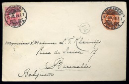 BUDAPEST 1897. Kiegészített Díjjegyes Boríték Belgiumba Küldve  /  Uprated  Stationery  Cov. To Belgium - Used Stamps