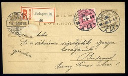 BUDAPEST 1898. Helyi Ajánlott 2Kr Díjjegyes 5Kr Kiegészítéssel  /  Local Reg. 2 Kr  Stationery  5 Kr Uprated - Used Stamps