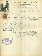 ERZSÉBETFALVA 1904. Schwarcz Jenő ,dekoratív Céges Számla 1915. - Unclassified