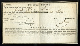 SZOMBATHELY 1845. Szép Kétnyelvű Feladási Vevény , Kétféle Bélyegzéssel  /  Nice Bilingual Mailing Receipt 2 Pmks - ...-1867 Prephilately