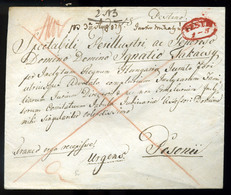 PEST 1829. Dekoratív Levél, Piros Bélyegzéssel, "Franco Erga Recepisse" "urgeno" Pozsonyba Küldve, érk. Bélyegzéssel.  K - ...-1867 Prephilately